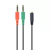 Redukcia Gembird 20cm 2ks Jack stereo 3,5 mm -> Jack stereo 3,5 mm (4pin) M/F čierny