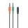 Redukcia Gembird 20cm 2ks Jack stereo 3,5 mm -> Jack stereo 3,5 mm (4pin) M/F čierny
