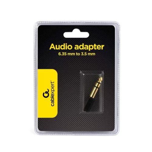 Redukcia Gembird A-6.35M-3.5F Jack stereo 6.3mm -> Jack stereo 3.5mm M/F čierna
