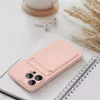 Haffner PT-6852 Apple iPhone 15 Card Case pink szilikon hátlap kártyatartóval
