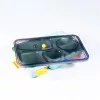 Recipient alimentar din plastic verde cu 5 compartimente Iris KT-004-GR