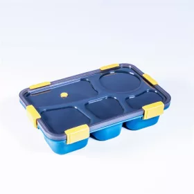   Recipient alimentar din plastic albastru cu 5 compartimente Iris KT-004-BL