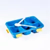 Recipient alimentar din plastic albastru cu 5 compartimente Iris KT-004-BL