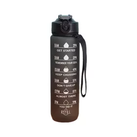   Sticlă motivațională neagră Iris KT-008-BK 1000ml cu citate și cronologie