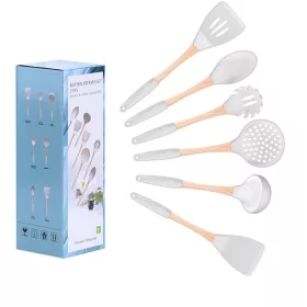 Set de tacâmuri de bucătărie Iris KT-006-W alb, 7 piese