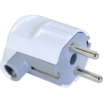   Anco 321726 16A 250V fehér földelt dugó vezeték védővel oldalsó bevezetéssel