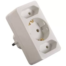   Rozdeľovač na 3 ks biely Anco 321179 1 ampământat + 2 Euro 2,5A 250V