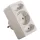 Rozdeľovač na 3 ks biely Anco 321179 1 ampământat + 2 Euro 2,5A 250V