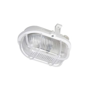   Anco 321184 max 60W IP44 230V E27 műanyagrácsos fehér ovális hajólámpa