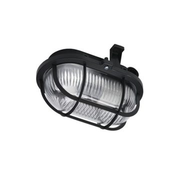   Anco 321183 max 60W IP44 230V E27 műanyagrácsos fekete ovális hajólámpa