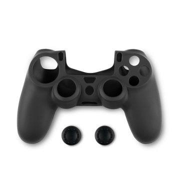   Spartan Gear 2808143 PS4 kontroller szilikon skin fekete + hüvelykujj csúszásgátló