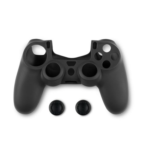 Spartan Gear 2808143 PS4 kontroller szilikon skin fekete + hüvelykujj csúszásgátló