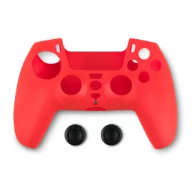   Spartan Gear 2808149 PS5 kontroller szilikon skin piros + hüvelykujj csúszásgátló