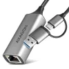 Axagon ADE-TXCA USB 3.2 typu A + typu C - Gigabitový ethernetový adaptér