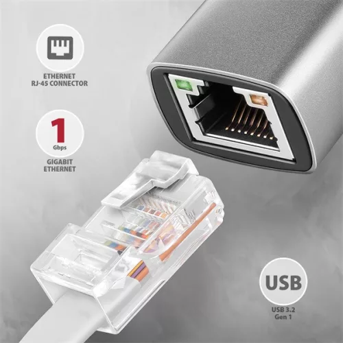 Axagon ADE-TXCA USB 3.2 typu A + typu C - Gigabitový ethernetový adaptér