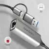 Axagon ADE-TXCA USB 3.2 typu A + typu C - Gigabitový ethernetový adaptér