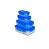 Set de 4 cutii dreptunghiulare pentru depozitarea alimentelor TOO KT-074, 250+500+900+1500 ml