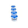 TOO KT-075 Set de 4 cutii rotunde pentru depozitarea alimentelor, 300+650+1200+2000 ml