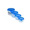 TOO KT-075 Set de 4 cutii rotunde pentru depozitarea alimentelor, 300+650+1200+2000 ml