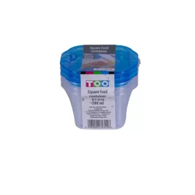   TOO KT-076 Set de 3 cutii pătrate pentru depozitarea alimentelor, 280 ml