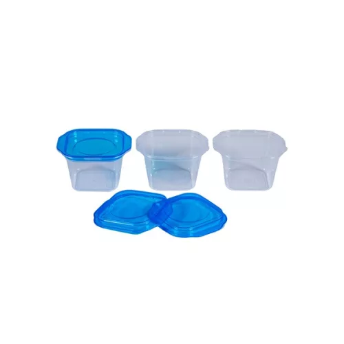 TOO KT-076 Set de 3 cutii pătrate pentru depozitarea alimentelor, 280 ml