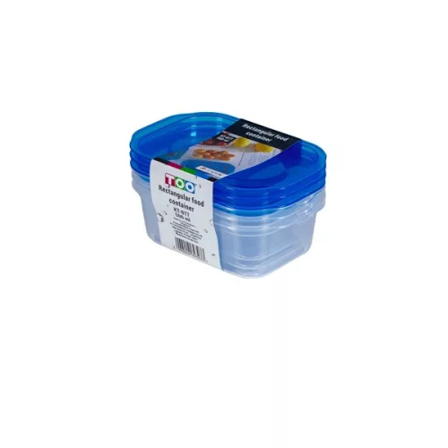 TOO KT-077 Set de 3 cutii dreptunghiulare pentru depozitarea alimentelor, 500 ml