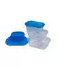 TOO KT-077 Set de 3 cutii dreptunghiulare pentru depozitarea alimentelor, 500 ml
