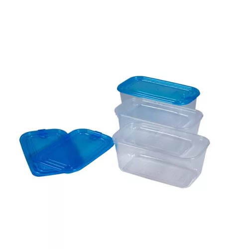 TOO KT-078 Set de 3 cutii dreptunghiulare pentru depozitarea alimentelor, 960 ml