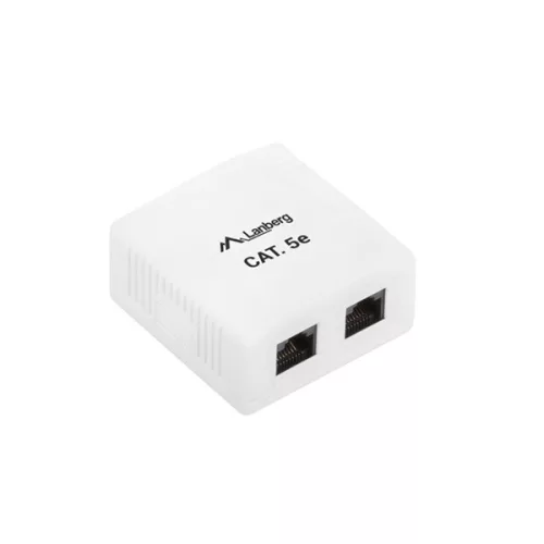 Lanberg OU5-0002-W Cat.5e UTP 2xRJ45 Doppel-Wandsteckdose (ungeschirmt)