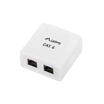   Lanberg OU6-0002-W Cat.6 UTP 2xRJ45 dupla árnyékolatlan fali aljzat