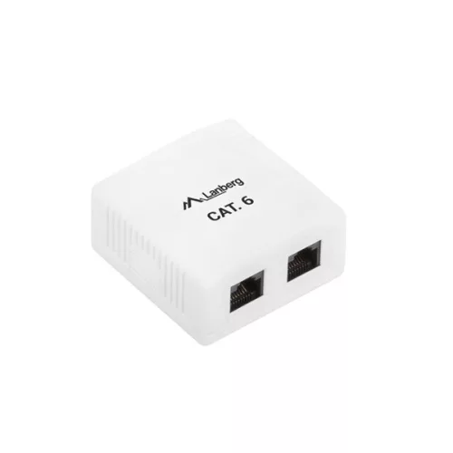Lanberg OU6-0002-W Cat.6 UTP 2xRJ45 Doppel-Wandsteckdose (ungeschirmt)