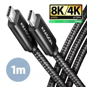   Axagon BUCM4X-CM10AB NewGEN+ 1m USB-C <> USB-C 4. generácie 3x2 / 240W kábel