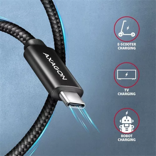 Axagon BUCM4X-CM10AB NewGEN+ 1m USB-C <> USB-C 4. generácie 3x2 / 240W kábel