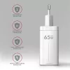 AXAGON ACU-DPQ65W 3x port (USB + dual USB-C), PD3.0/QC4+/PPS/Apple 65W fehér GaN töltő