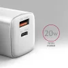 AXAGON ACU-PQ20W QC3.0/AFC/FCP + PD type-C 20W fehér töltő