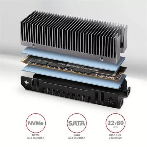 AXAGON CLR-M2XT hűtőborda M.2 SSD-hez