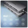 AXAGON HMC-8HLSA USB-C 3.2 Gen 1 3x USB-A + 4K/30Hz HDMI + SD/microSD GLAN Audio PD 100W hub
