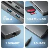 AXAGON HMC-8HLSA USB-C 3.2 Gen 1 3x USB-A + 4K/30Hz HDMI + SD/microSD GLAN Audio PD 100W hub