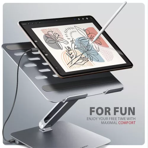 AXAGON HMC-STND ALU laptop állvány dokkoló állomással