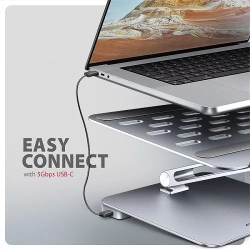 AXAGON HMC-STND ALU laptop állvány dokkoló állomással