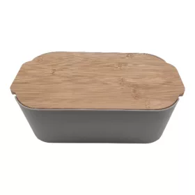   IRIS CT-009-W cutie pentru păstrarea pâinii și a alimentelor cu capac din bambus