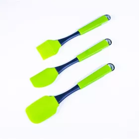   Set 3 piese din silicon IRIS KT-231-G, pensulă și spatule de copt, verde