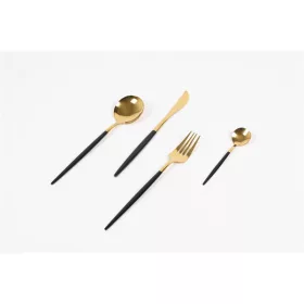   Set de tacâmuri de bucătărie IRIS KT-233-B, 24 de piese, negru