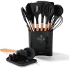 Set de bucătărie din silicon IRIS KT-243-B, 13 piese, negru