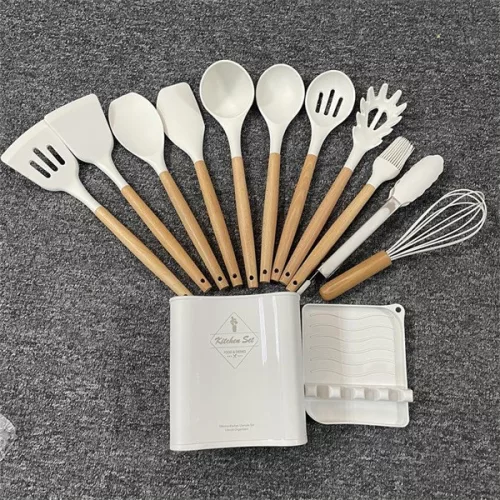 Set de bucătărie din silicon IRIS KT-243-W, 13 piese, alb