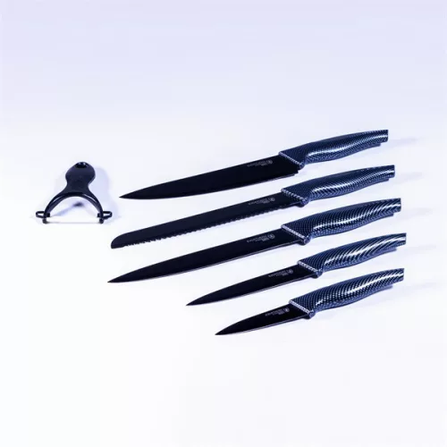 Set de cuțite de bucătărie IRIS KT-250-B, 5 piese, negru