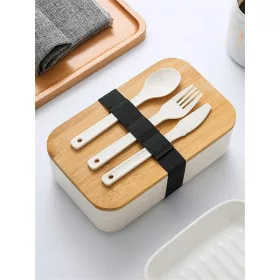   Set de cutii pentru depozitarea gustărilor de bucătărie IRIS KT-254-W cu tacâmuri