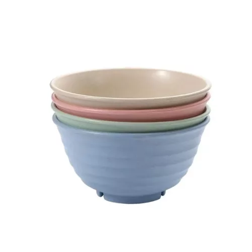 TOO KT-106 Set de 5 boluri din plastic, din paie de grâu, culori mixte, 17×9 cm