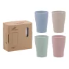 TOO KT-107 4 buc. pahare de plastic din paie de grâu de 300 ml, culori mixte