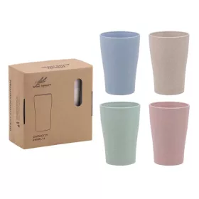   TOO KT-107 4 buc. pahare de plastic din paie de grâu de 300 ml, culori mixte